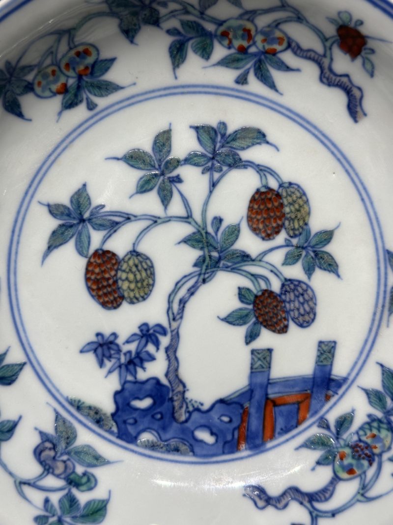    清雍正 斗彩荔枝纹盘 - 图5