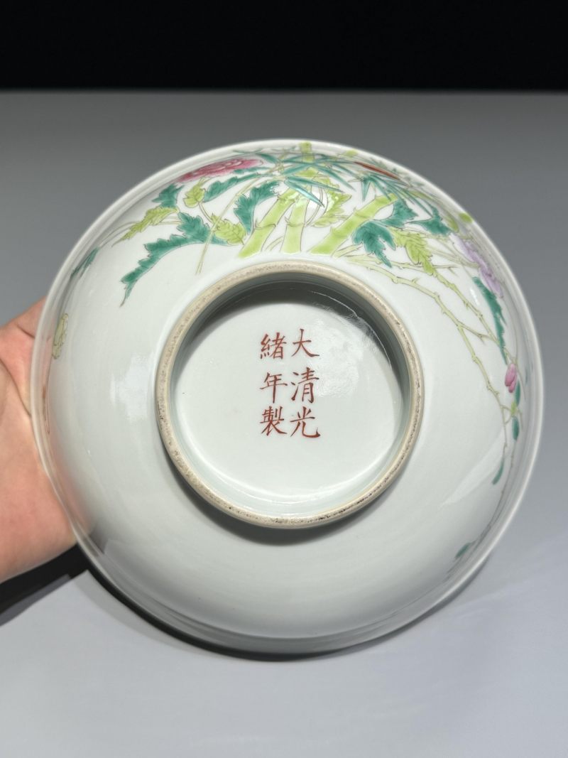    清光绪 粉彩花卉纹大碗一对 - 图11