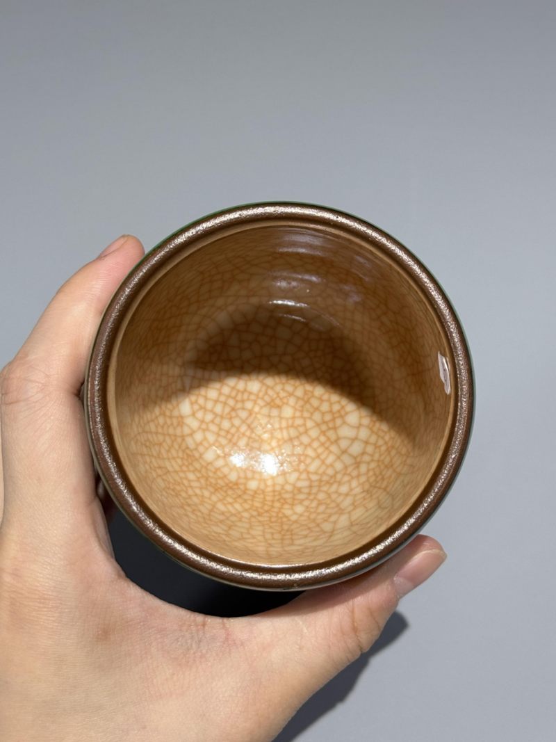    清中期 绿哥釉深腹杯 - 图4