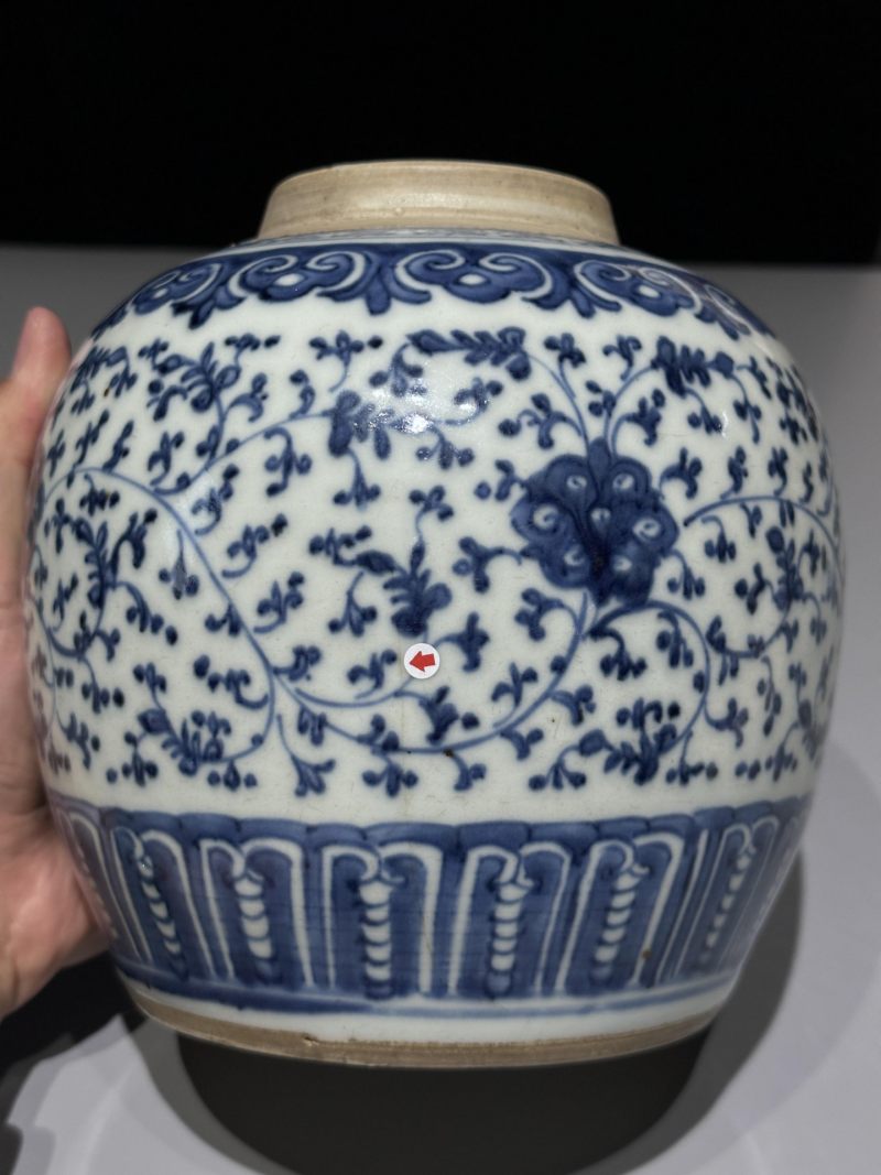    清乾隆 青花缠枝花卉纹罐 - 图9