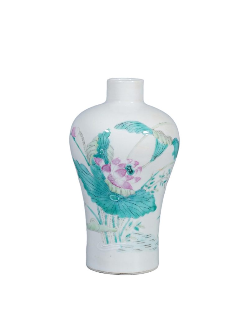    清晚期 粉彩花卉纹梅瓶 - 图1