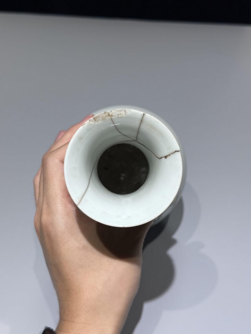    民国 碧云轩款 粉彩花鸟纹赏瓶 - 图3