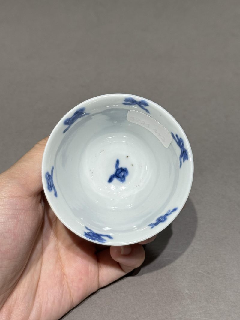    清康熙 青花三娘教子图杯碟一组（两件） - 图10