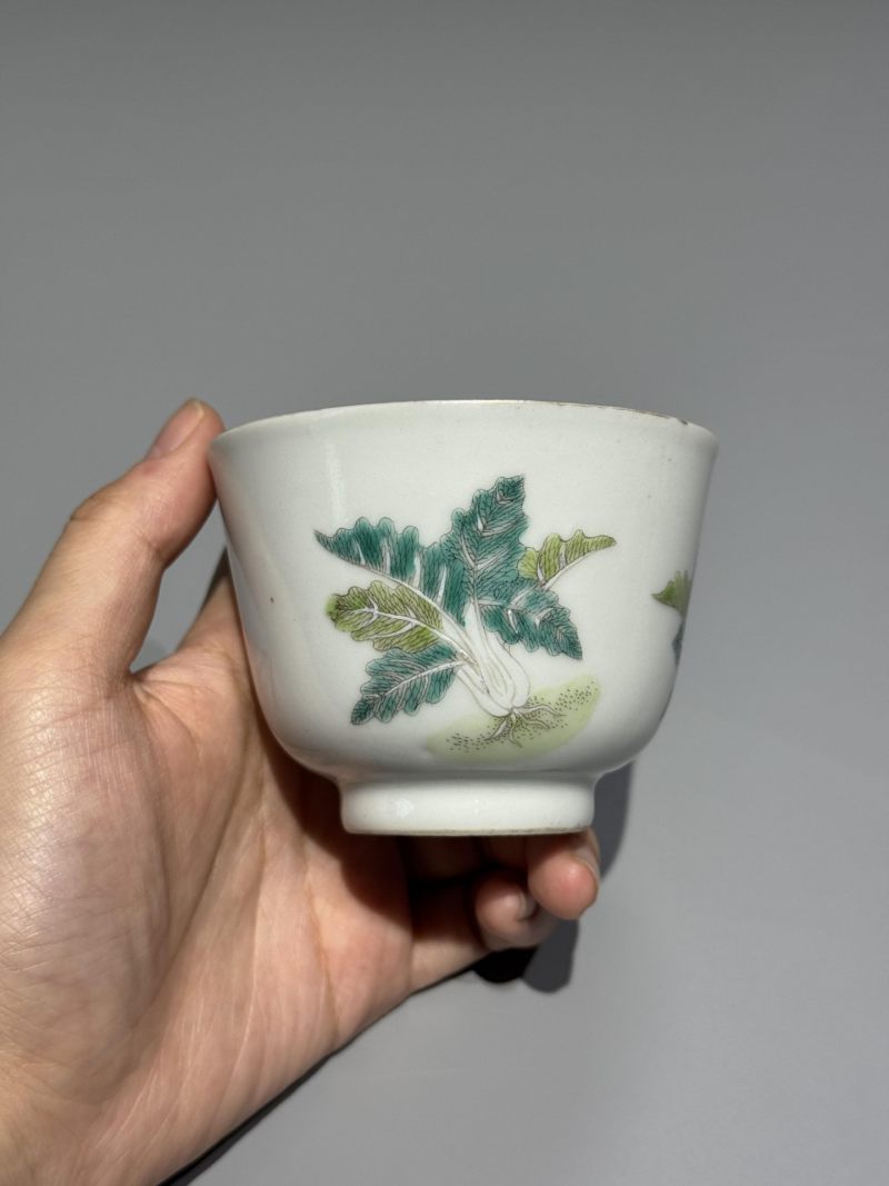    清光绪 粉彩芙蓉百财纹杯 - 图6