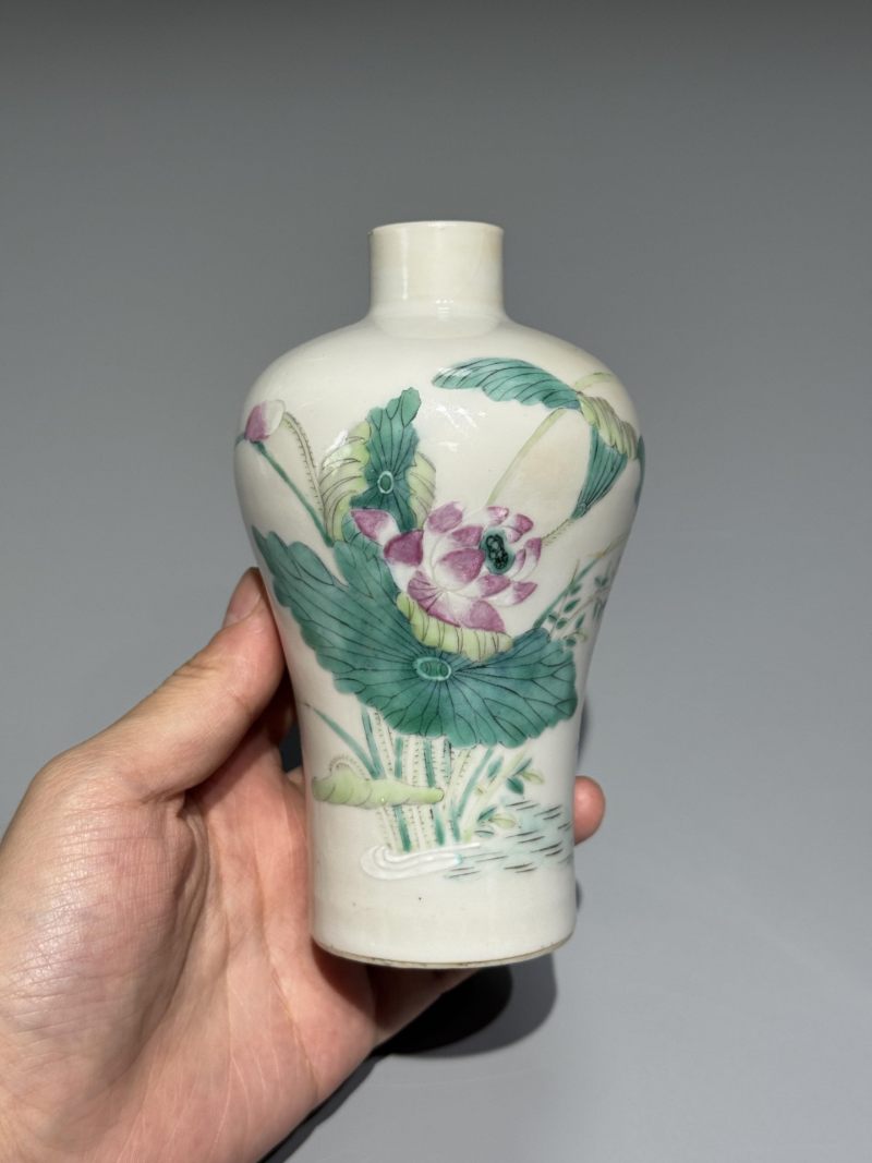   清晚期 粉彩花卉纹梅瓶 - 图3