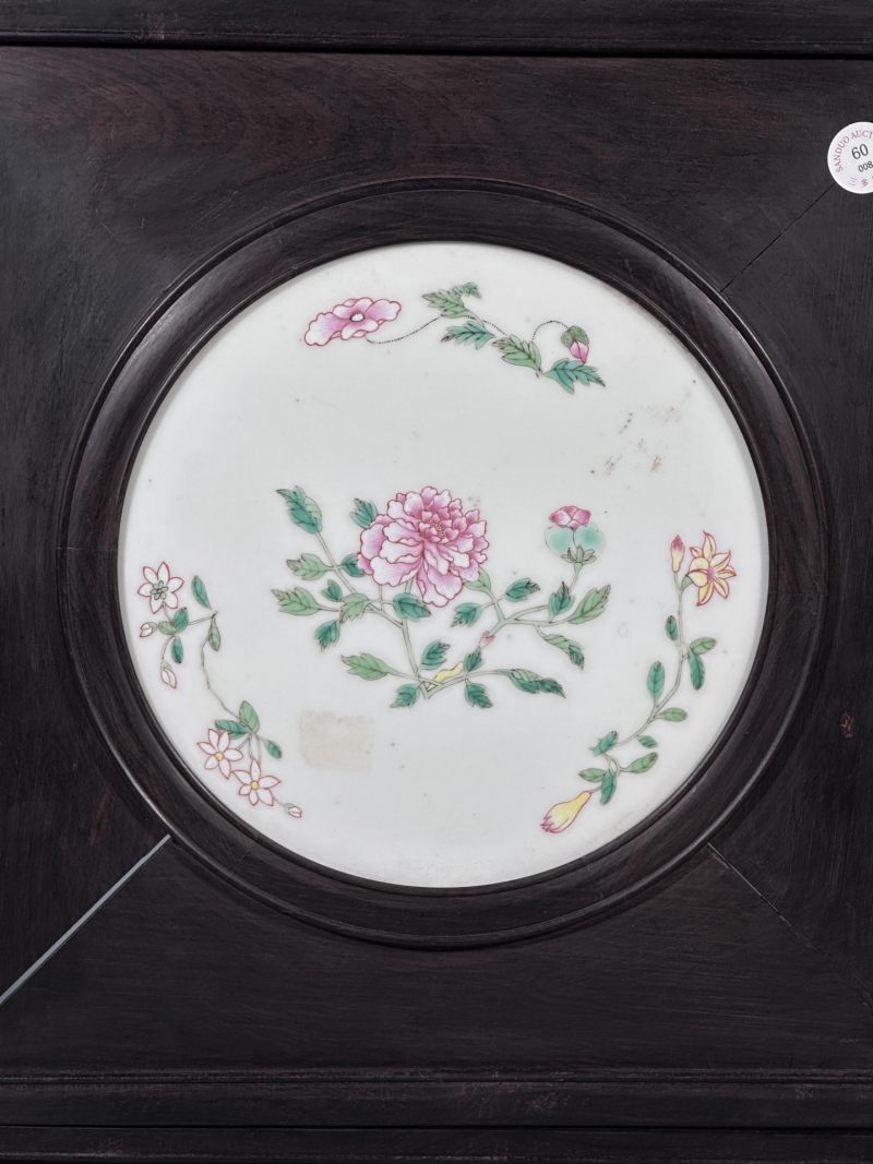    清乾隆 粉彩花卉纹瓷板 - 图3
