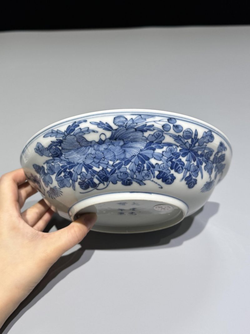    清光绪 青花花卉纹盖碗 - 图7