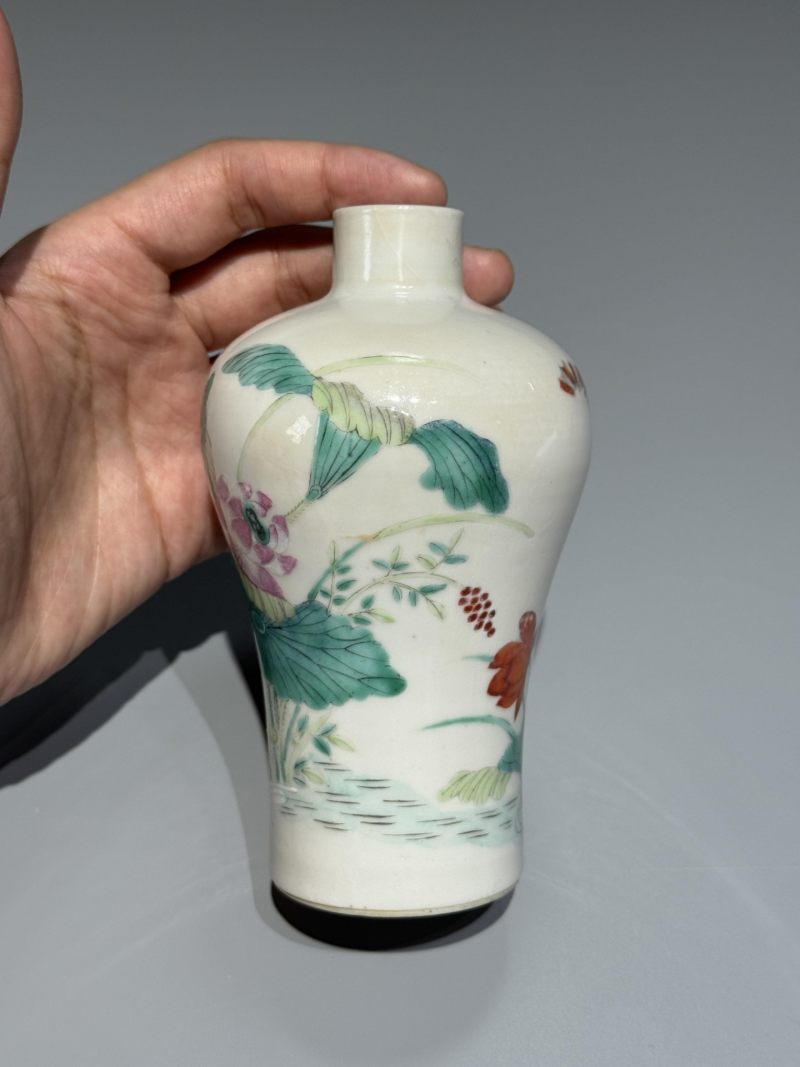    清晚期 粉彩花卉纹梅瓶 - 图4