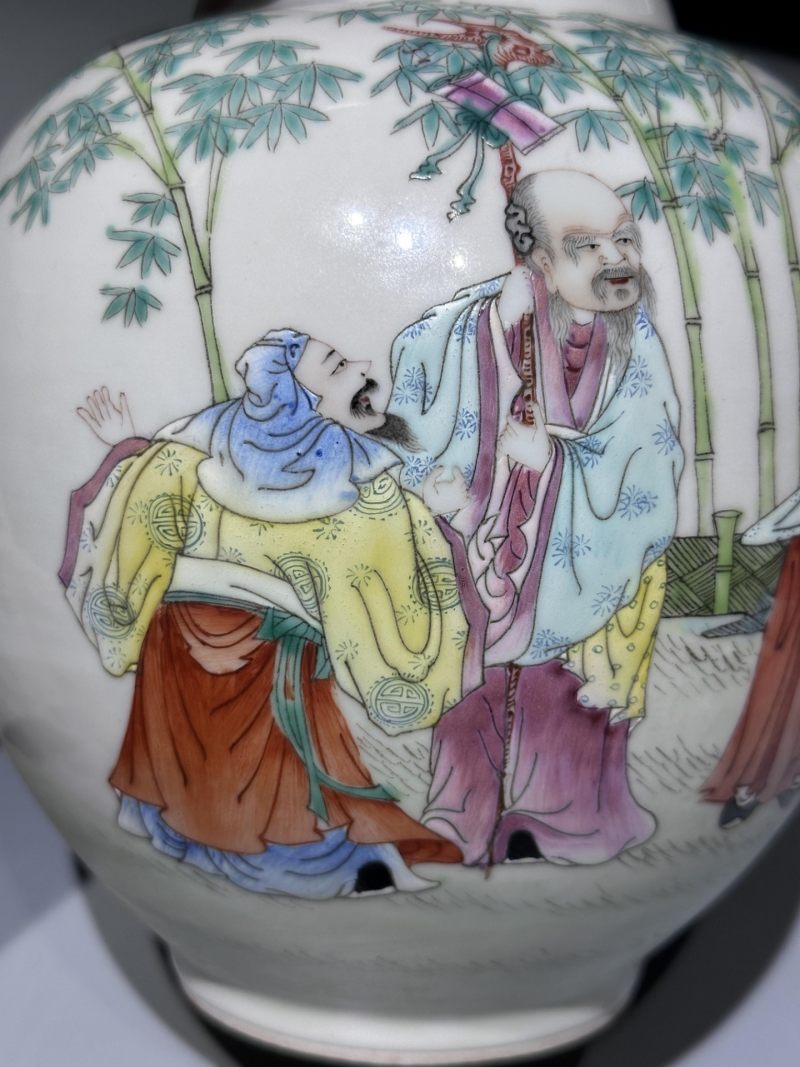    民国 粉彩竹林七贤纹宫灯 - 图12