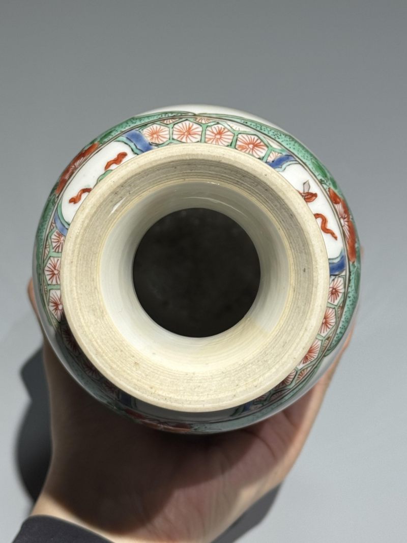    清康熙 五彩花卉纹筒瓶 - 图8