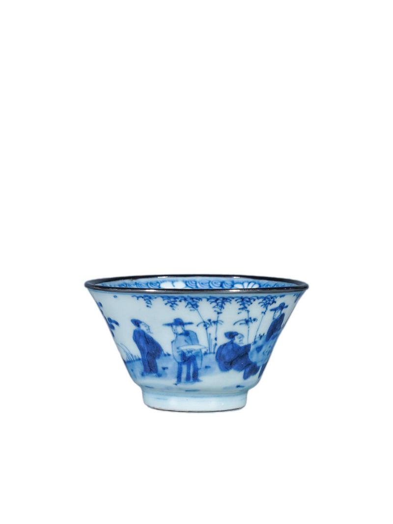    清康熙 青花人物纹杯 - 图1