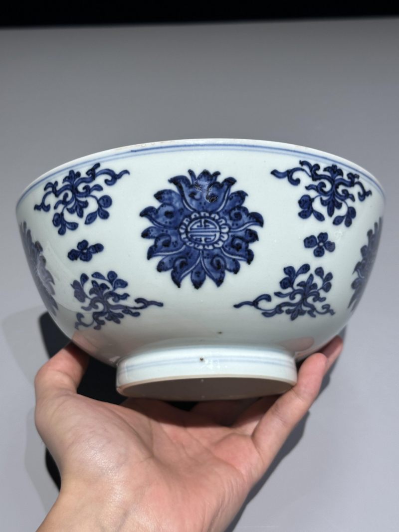    清乾隆 青花团寿纹碗 - 图7