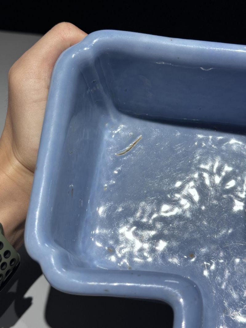    清晚期 天蓝釉菱形水仙盒一对 - 图17