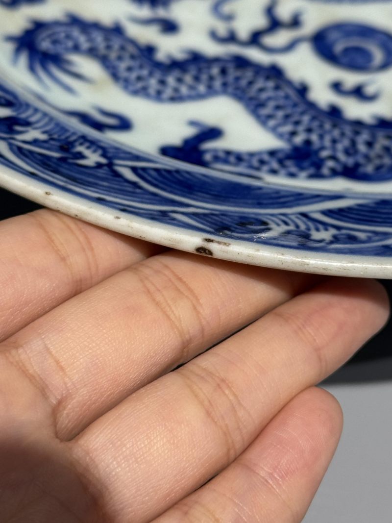    清乾隆 青花云龙纹盘 - 图11