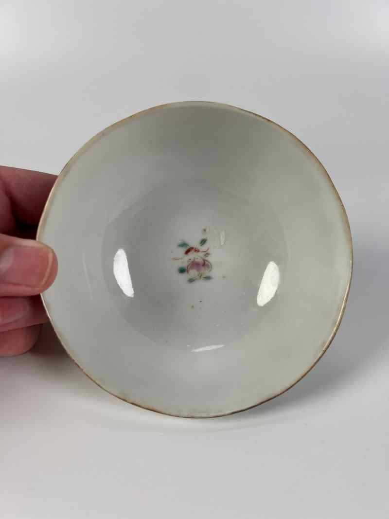 XYA034清晚期  粉彩福在眼前纹茶圆 - 图7