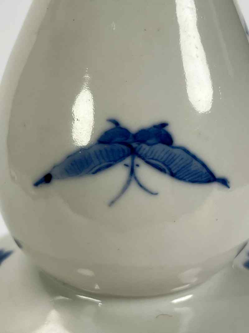 XYA050清光绪  青花蝴蝶花鸟纹葫芦瓶 - 图5