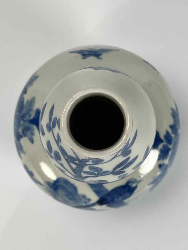 XYA050清光绪  青花蝴蝶花鸟纹葫芦瓶 - 图6