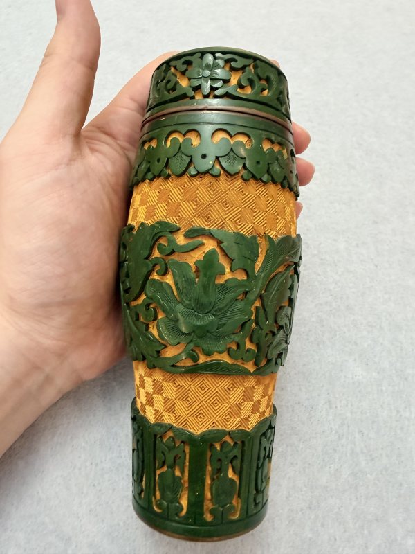 SF707 剔彩花卉茶叶罐 - 图7