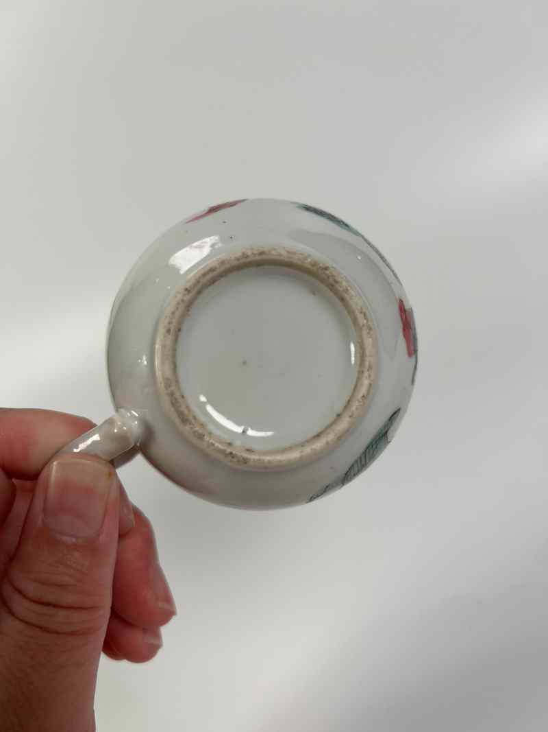 XYA031清同治  粉彩教子图杯 - 图7