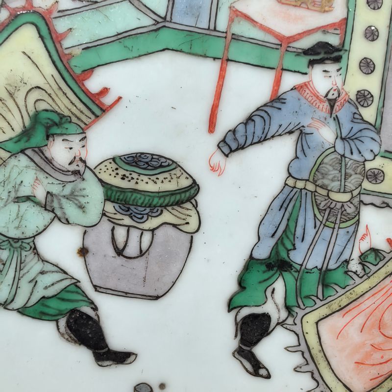 清光绪 五彩人物故事图插屏 - 图8