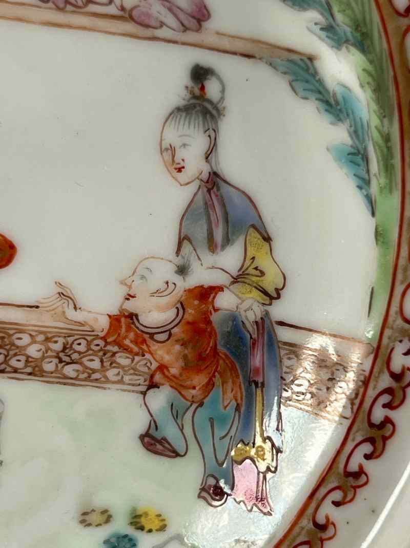 XYA039清乾隆  广彩人物纹小盘 - 图8