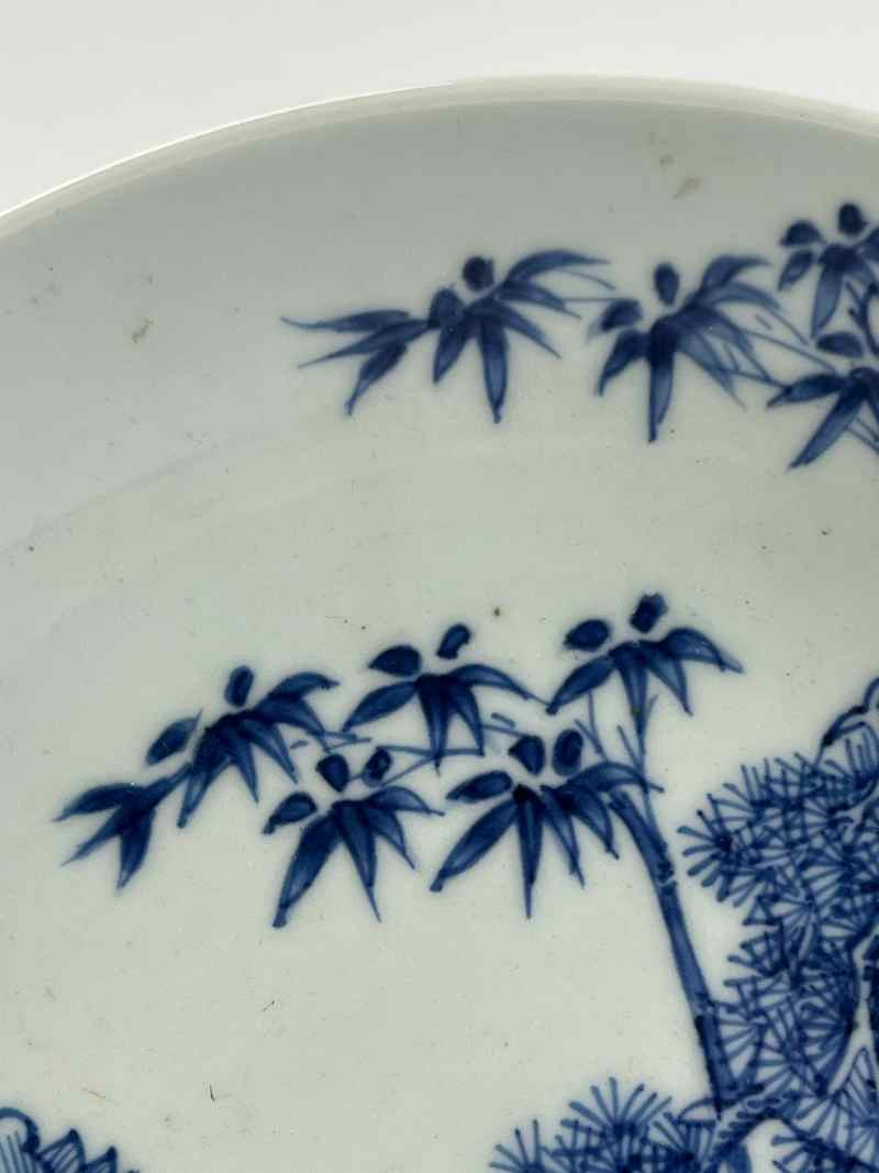 XYA046清雍正  青花三友图盘 - 图2