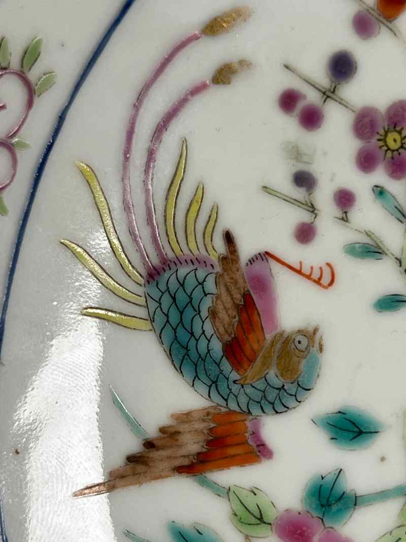 XYA032清晚期  粉彩花鸟纹盘 - 图4
