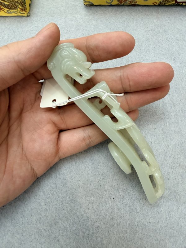 ZK432玉苍龙教子带钩 - 图4