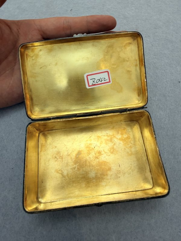SF689 银烧蓝花卉纹方盒 - 图5