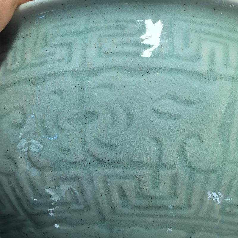 清中期 青釉暗刻龙纹大碗 - 图8