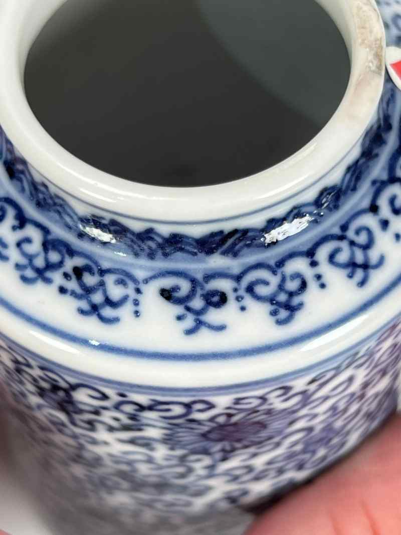 XYA052清雍正  青花花卉纹灯笼瓶 - 图5