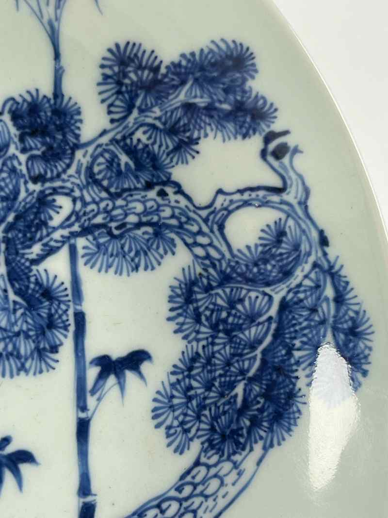 XYA046清雍正  青花三友图盘 - 图3