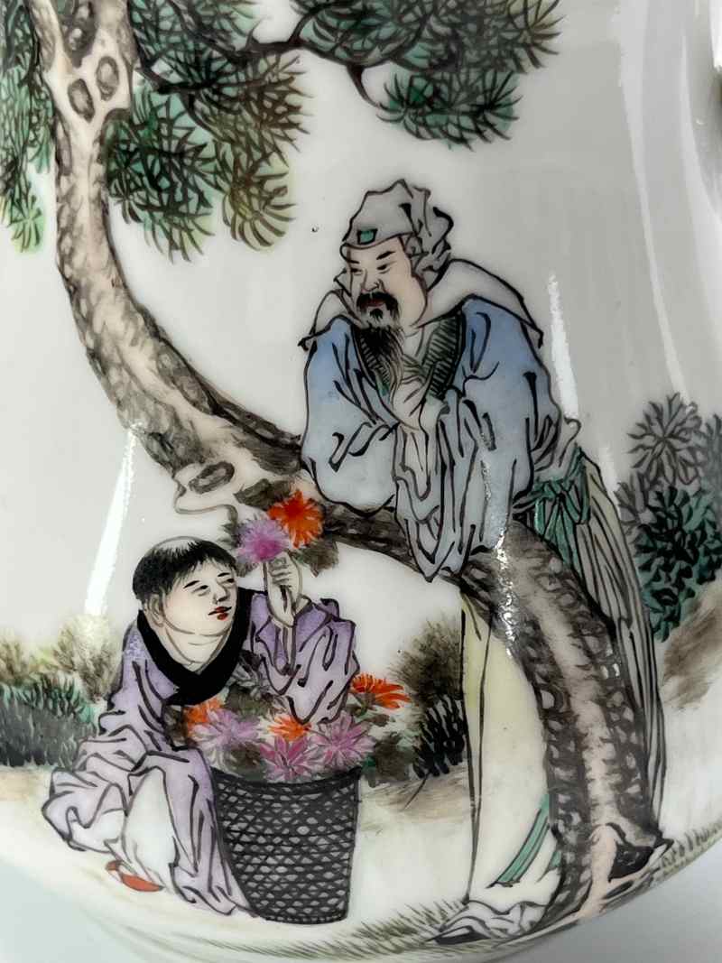 XYA054民国  粉彩四爱图茶壶 - 图3