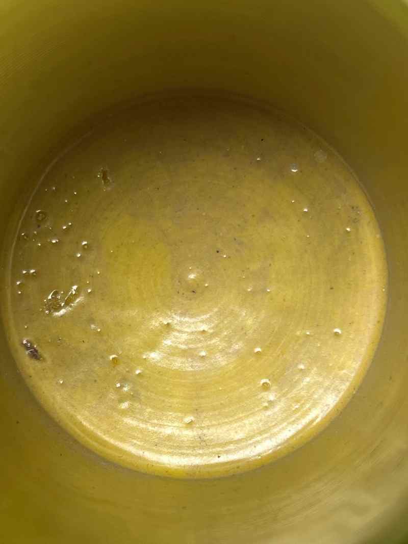 XYA048清晚期  黄釉笔筒 - 图7