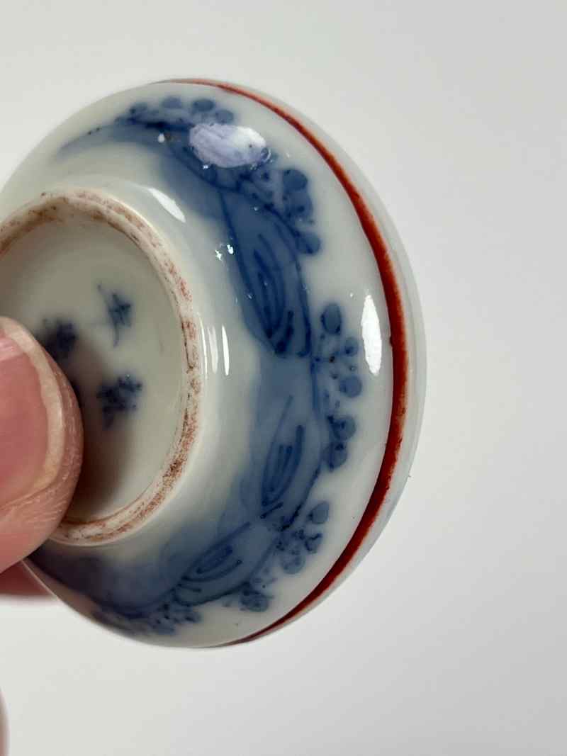 XYA033清晚期  青花教子图牛眼印泥盒 - 图7