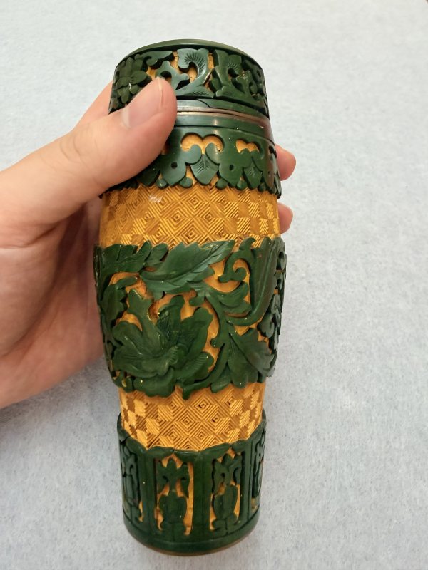 SF707 剔彩花卉茶叶罐 - 图3