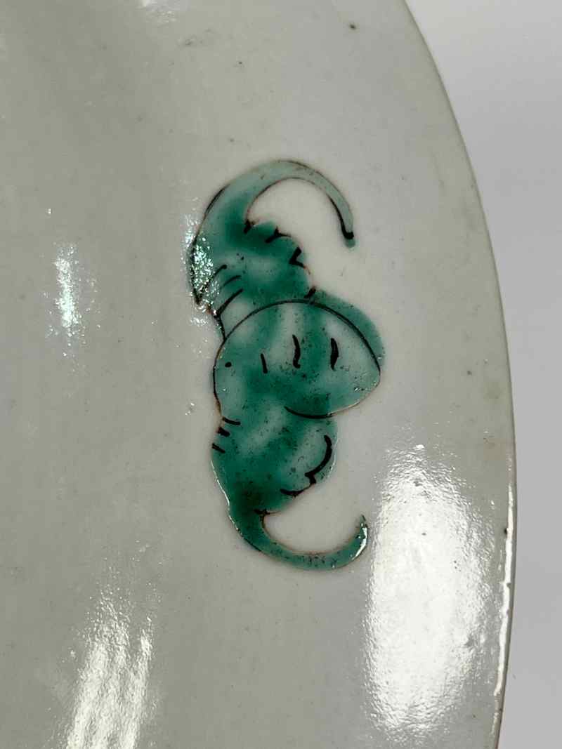 XYA037清晚期  粉彩花卉纹高足供盘 - 图8