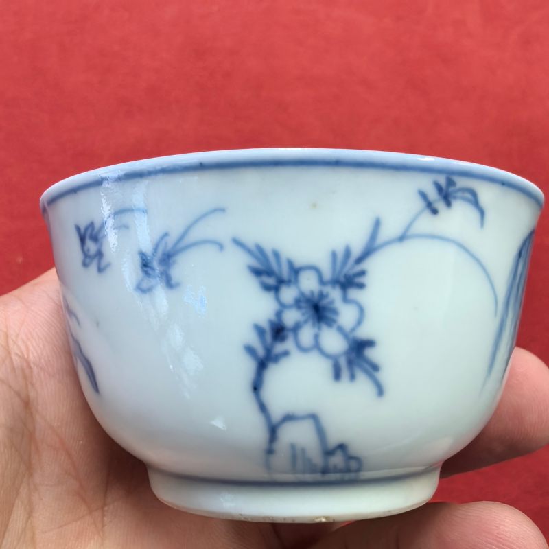 清康熙 青花牧牛图杯 - 图11