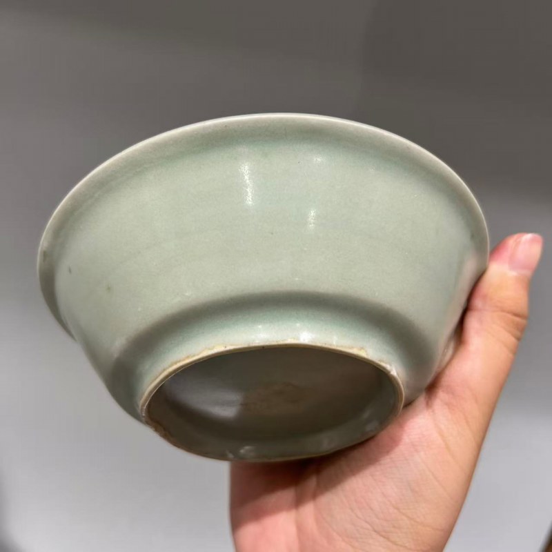 明代 龙泉窑粉青釉直边洗 - 图5