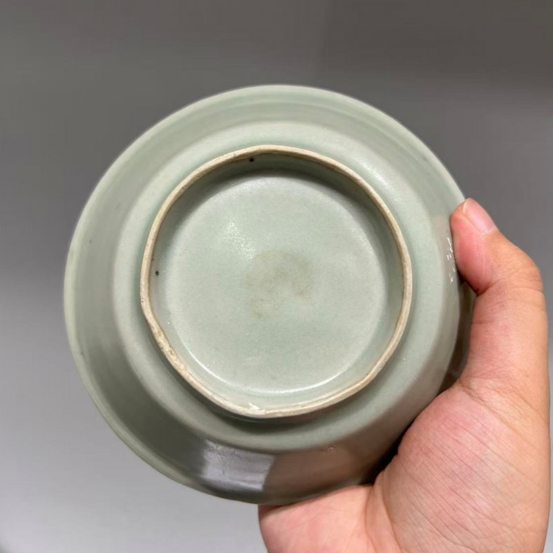 明代 龙泉窑粉青釉直边洗 - 图7