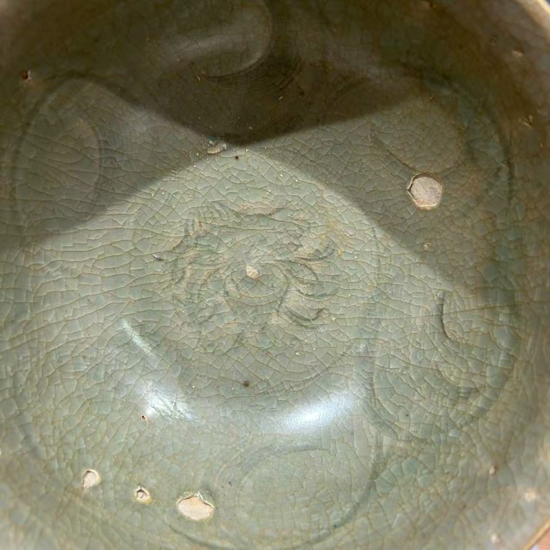 明代 龙泉窑青釉刻花碗 - 图4