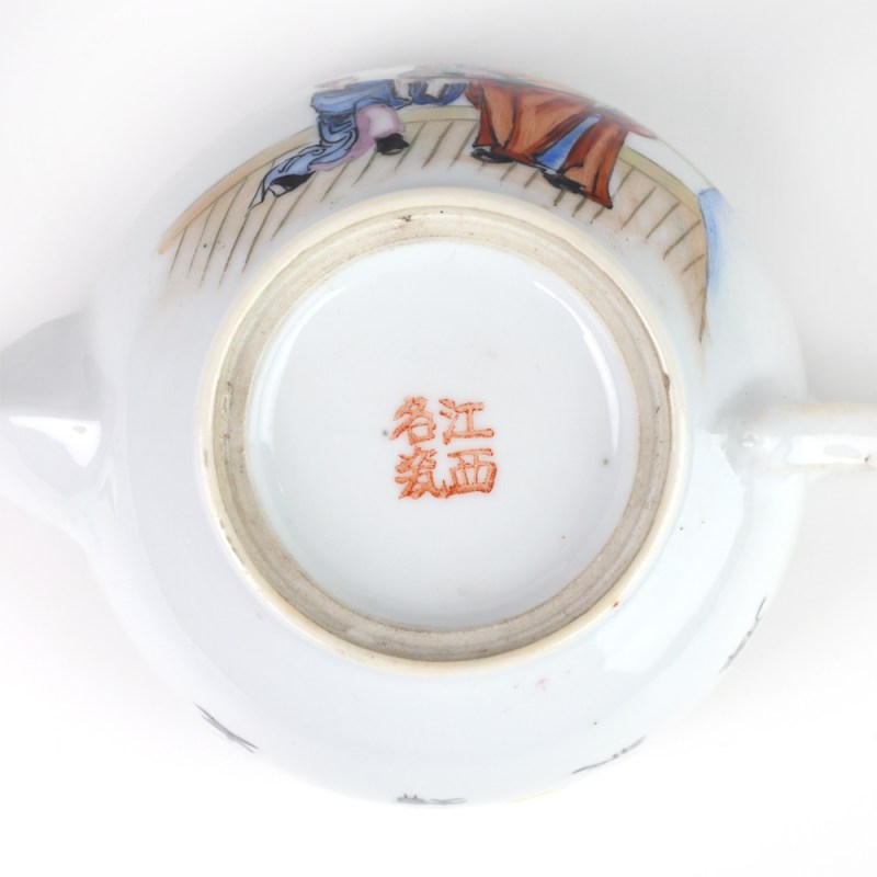 民国 新粉彩人物纹壶 - 图6