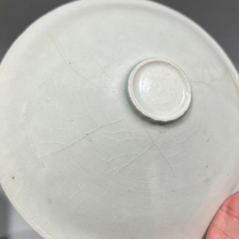 明代 青白釉印双凤纹碗 - 图7