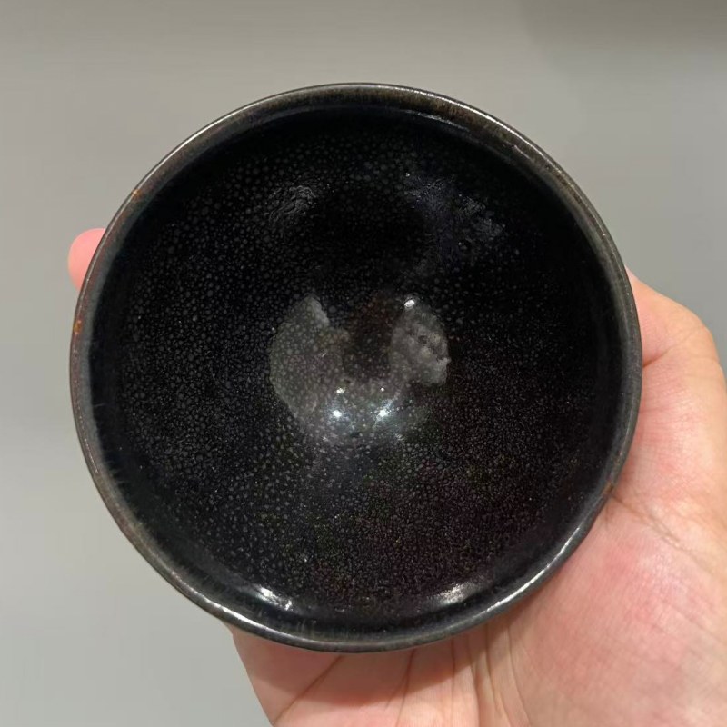 明代 黑釉油滴盏 - 图4