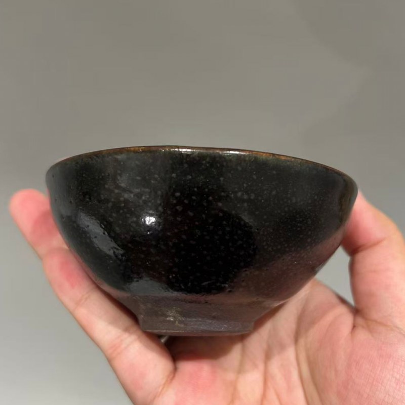 明代 黑釉油滴盏 - 图6