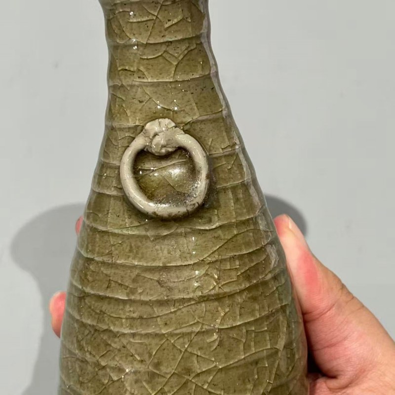 明代 龙泉窑青釉辅首弦纹瓶一对 - 图10