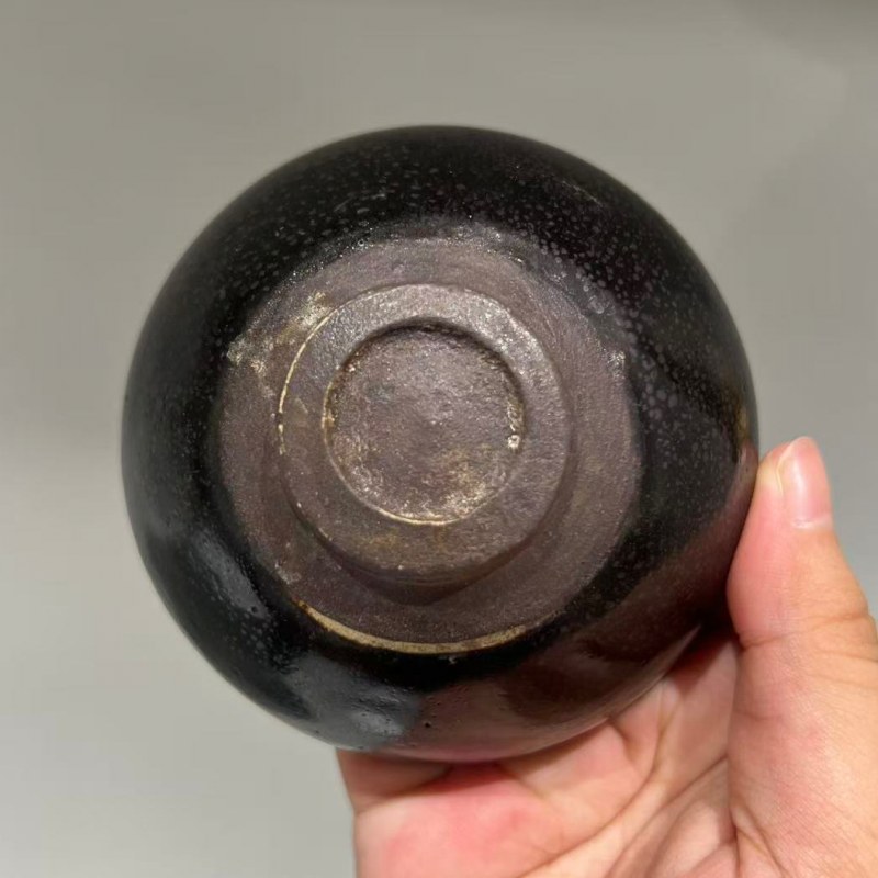 明代 黑釉油滴盏 - 图7