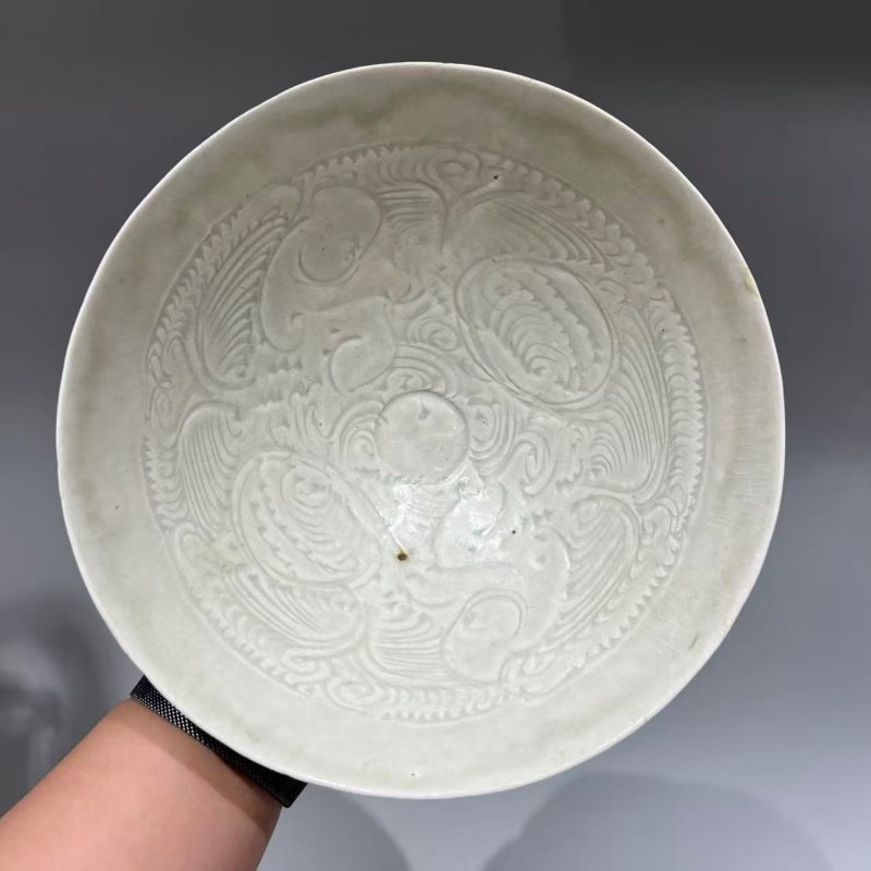 明代 青白釉婴戏纹盏 - 图4