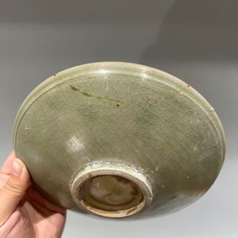 明代 青釉刻花盘 - 图6