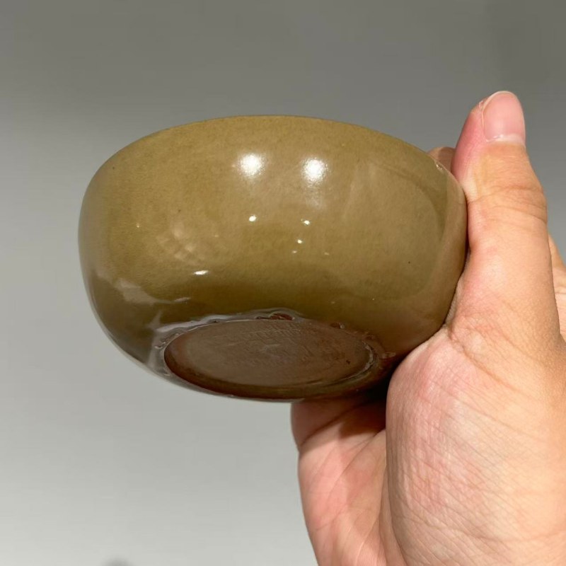 明代 龙泉窑青黄釉卧足杯 - 图7